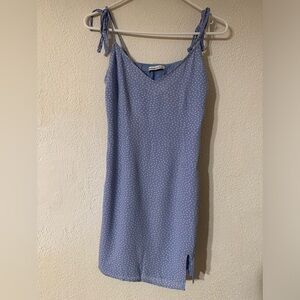Abercrombie & Fitch Dress Blue Polka Dot Viscose Lined Sleeveless Mini Size S